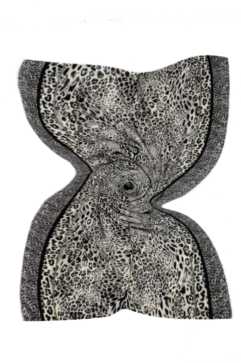 STOLA ANIMALIER PRINT, 80X180 - BLACK